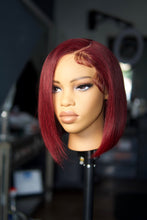 Load image into Gallery viewer, Glueless Cherry Straight 10” Bob Wig Side Part