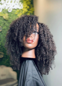 Afro Kinky Curly Flipover Unit (behind hairline)