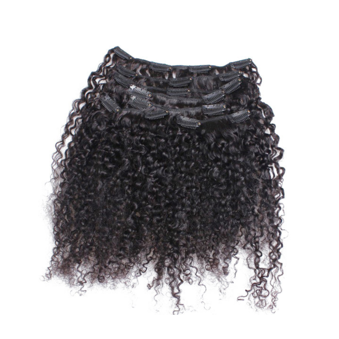 Traditional Wefted Loose Kinky Curly Clip-Ins