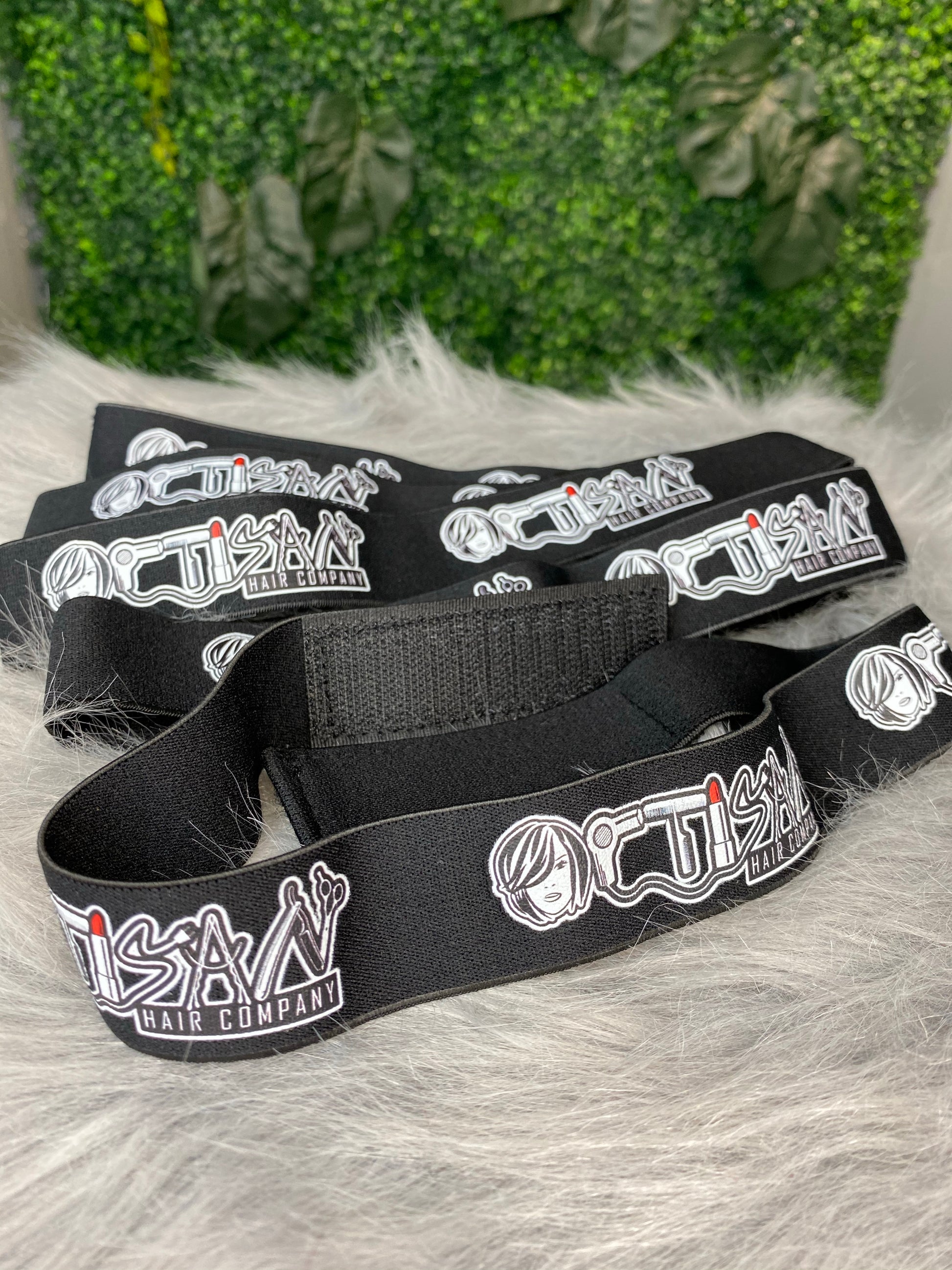 Custom Logo 10Pcs Frontal Band For Edge Control Personalized Glueless Wig  Band Black Adjustable Hair Elastic Band Private Label
